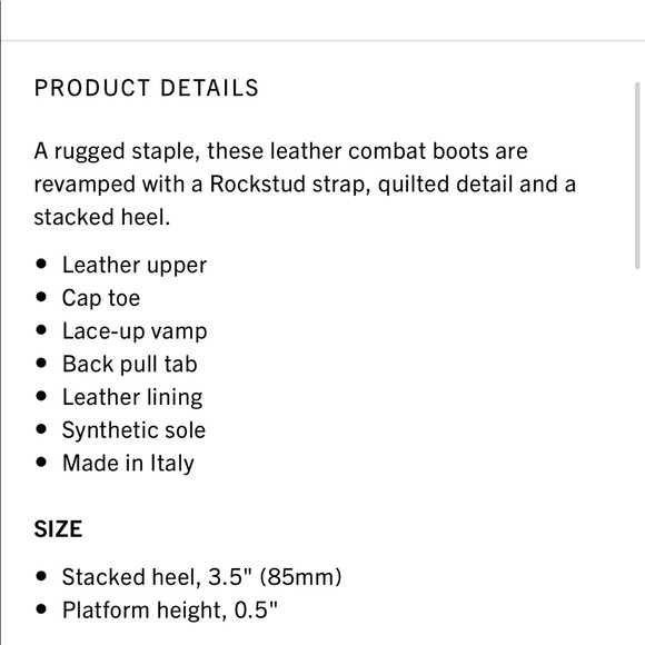 Valentino Black Leather Lace-Up Combat Boots - Picture 5 of 13